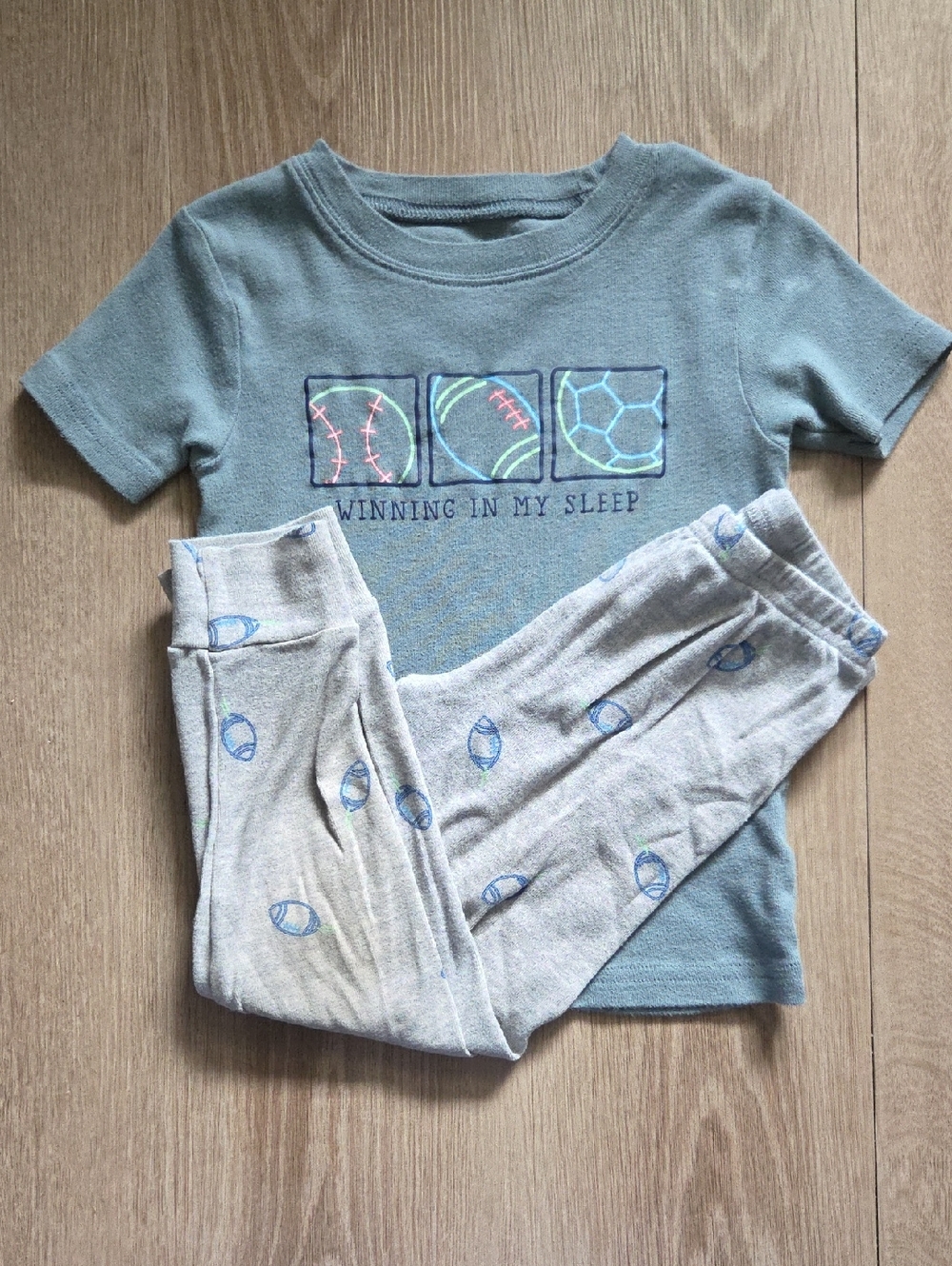 Carter's Light Blue & Light Gray Sports Pajama Set